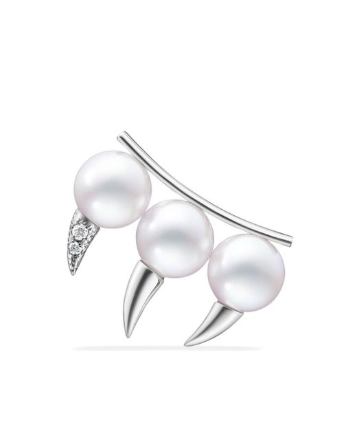 Tasaki 18kt white gold Danger Fang pearl earring