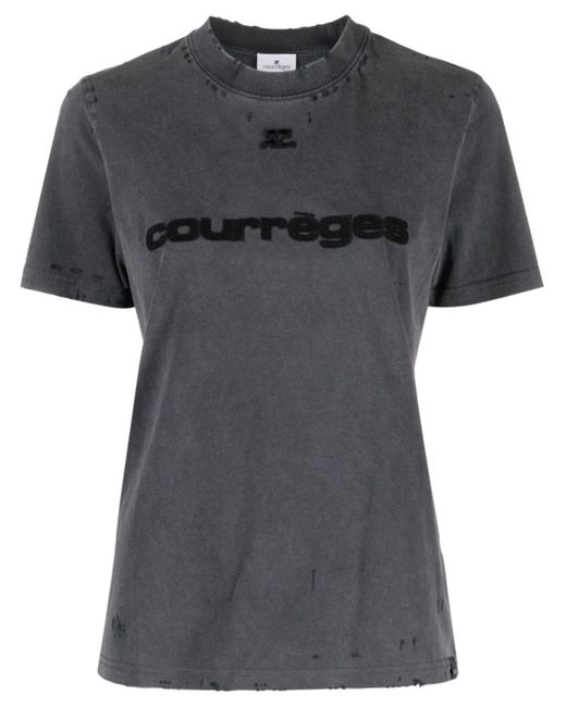 Courrèges logo-patch cotton T-shirt