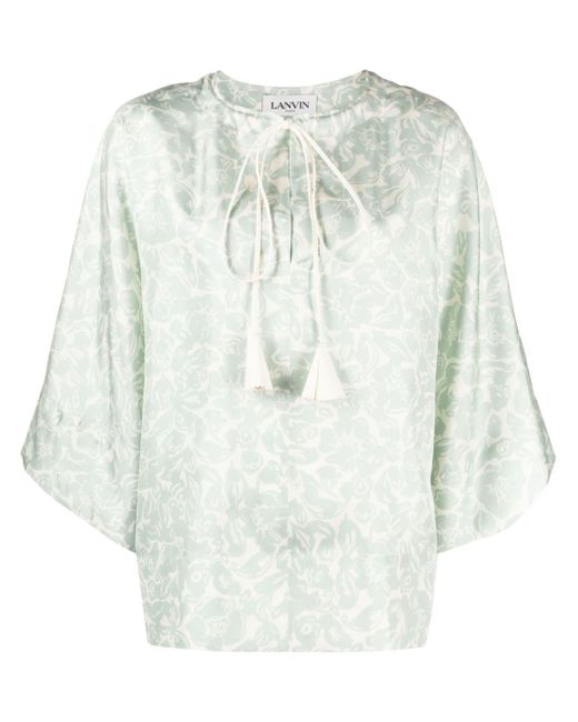 Lanvin floral-print silk blouse