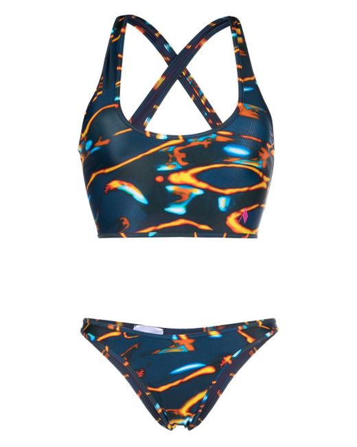 Attico abstract-print two-piece bikini set