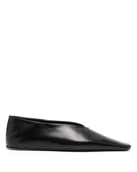 Jil Sander almond-toe leather ballerina shoes