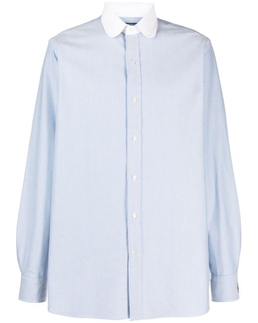 Polo Ralph Lauren two-tone long-sleeved cotton shirt
