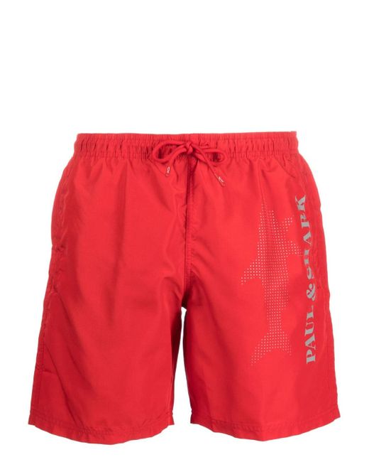 Paul & Shark logo-print swim shorts