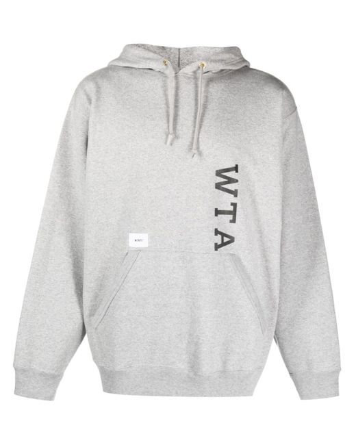 Wtaps logo-print melange-effect hoodie