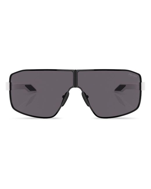 Prada Linea Rossa logo-print oversize-frame sunglasses