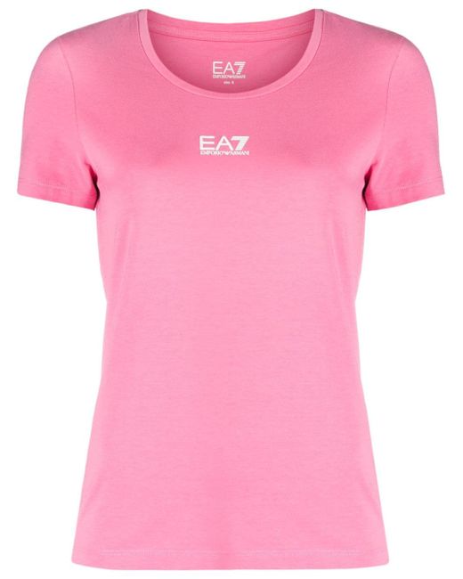 Ea7 logo-print cotton-blend jersey T-shirt