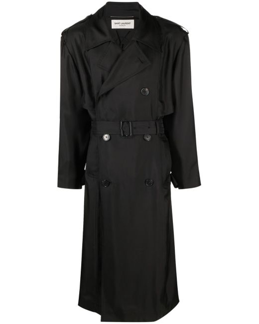 Saint Laurent double-breasted long trench coat