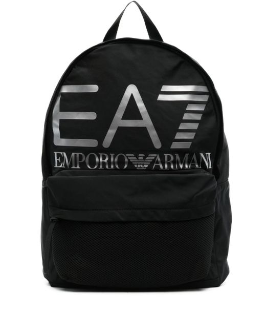 Ea7 logo print backpack