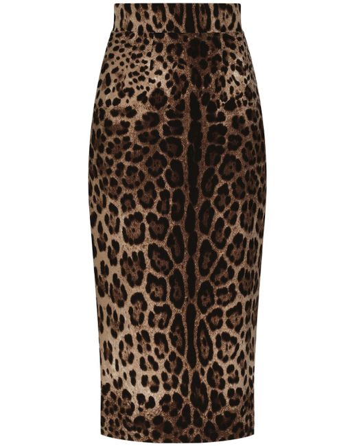 Dolce & Gabbana leopard-print midi skirt