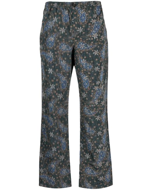 Soulland floral-paisley straight-leg trousers