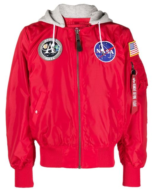 Alpha Industries multiple-patches zipped hooded jacket