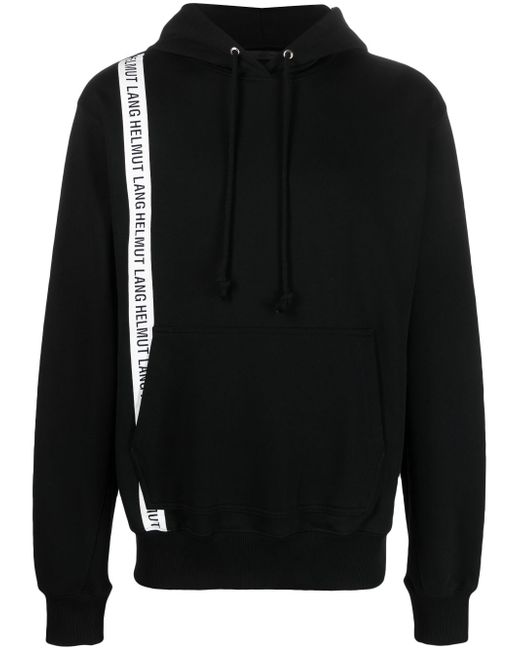 Helmut Lang logo-print strap cotton hoodie