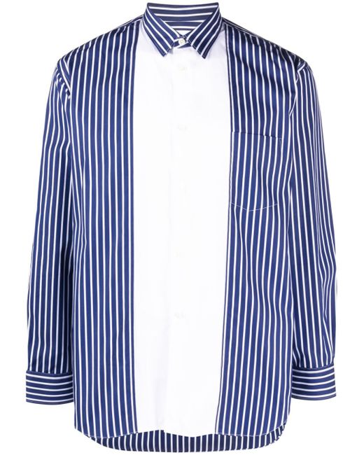 Comme Des Garçons panelled striped cotton shirt
