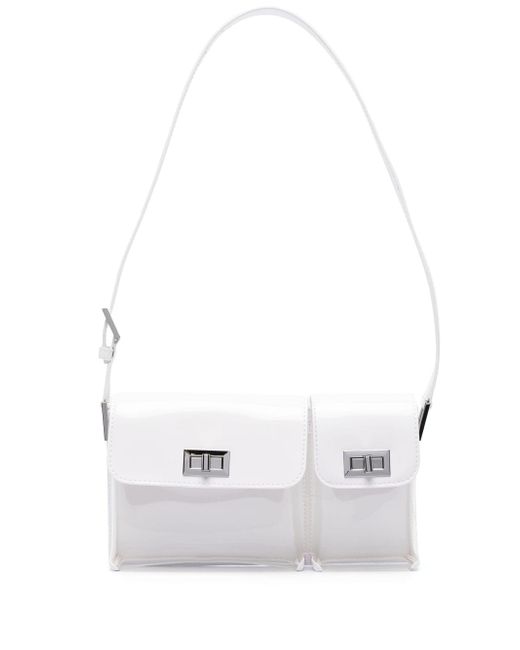 by FAR Billy patent-finish shoulder bag