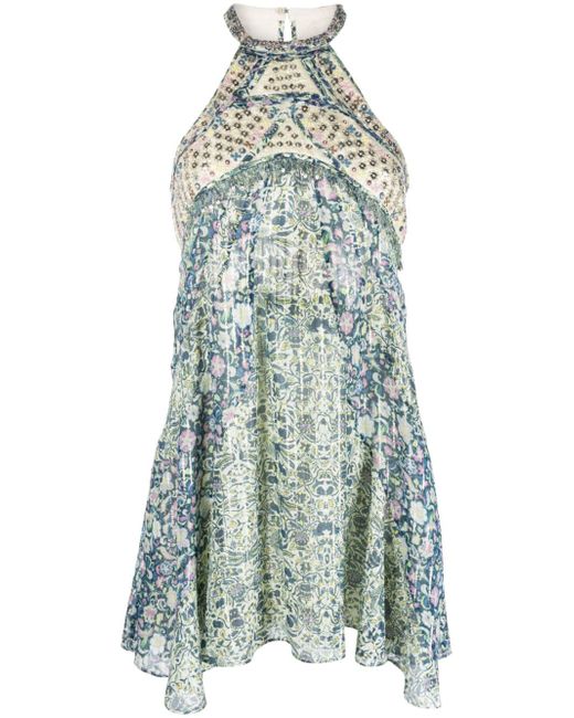 Isabel Marant floral-print sequinned dress