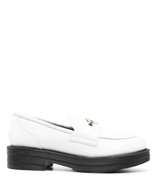 Love Moschino contrasting-sole logo plaque loafers