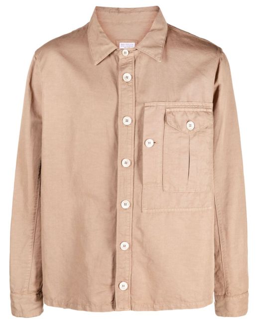 Brunello Cucinelli long-sleeve buttoned shirt jacket