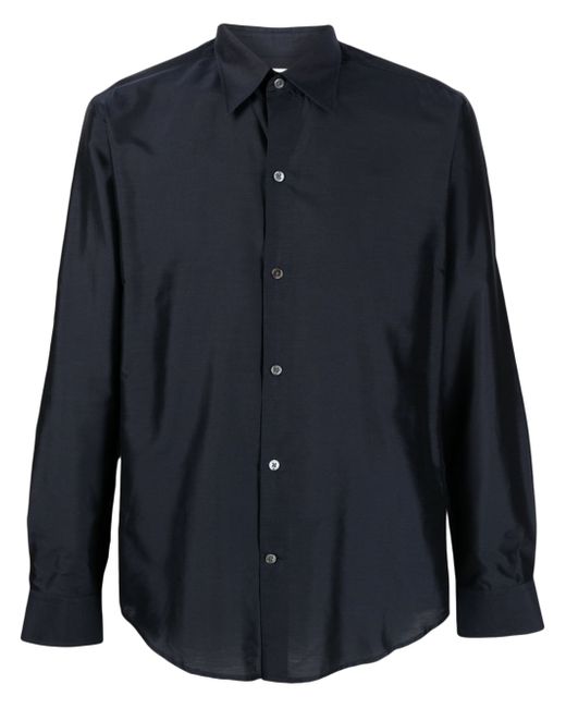 Fursac straight-point collar silk shirt
