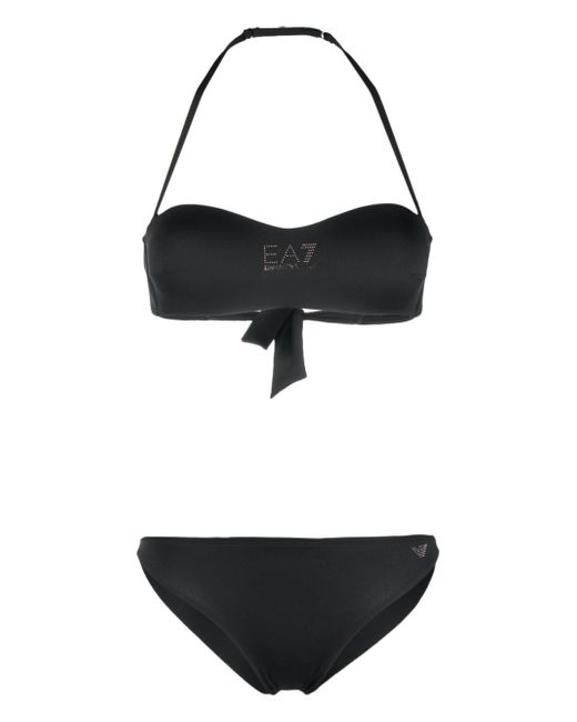 Ea7 logo-embellished bikini set