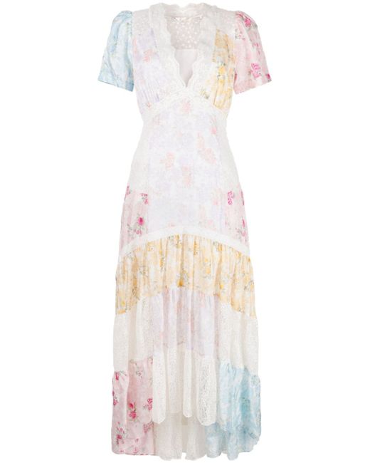 Loveshackfancy floral-lace silk maxi dress