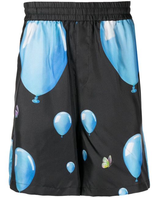3Paradis balloon-print silk bermuda shorts