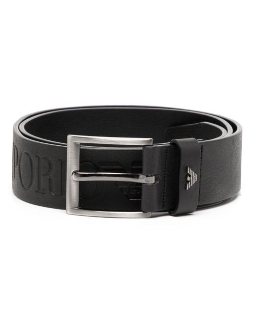 Emporio Armani debossed-logo leather belt
