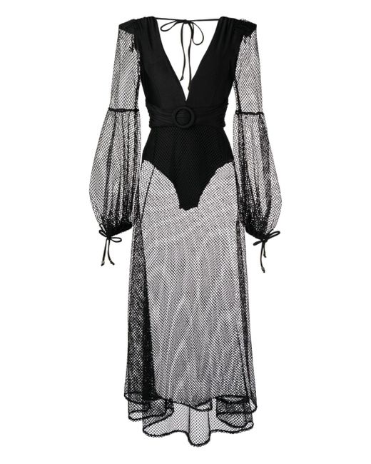 Patbo V-neck netted beach dress