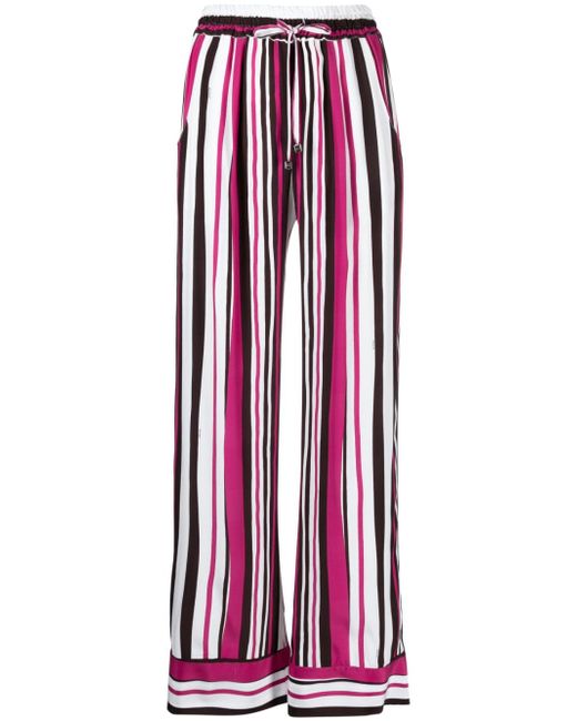 Kiton striped silk palazzo trousers