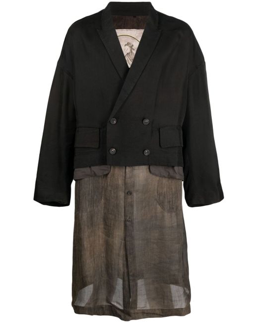Ziggy Chen layered double-breasted coat