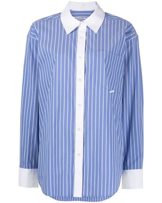 Alexander Wang stripe-print long-sleeved shirt