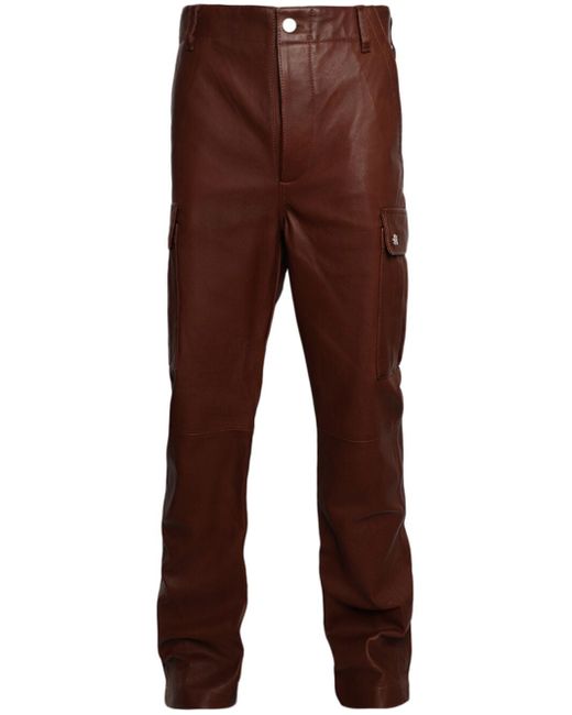 Amiri flared leather cargo pants