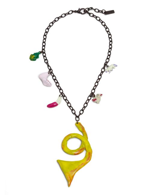 Marni bead-detailing chain-link necklace