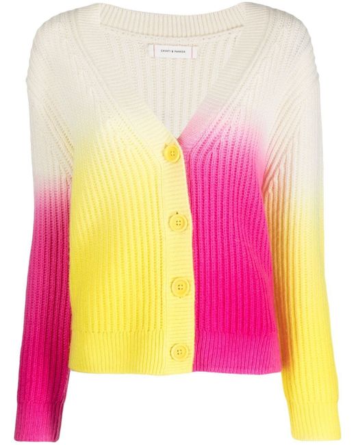 Chinti And Parker dip-dye ribbed knit cardigan