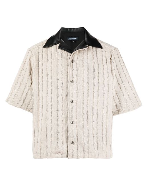 Av Vattev cable-knit short-sleeved wool shirt