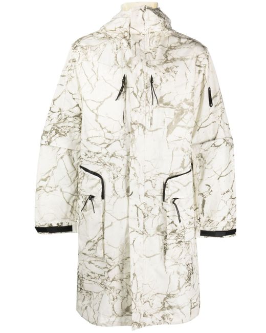A-Cold-Wall marbled-print hooded parka coat