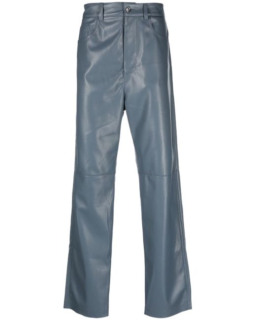 Nanushka Aric artificial leather straight-leg trousers