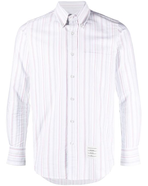 Thom Browne university-stripe long-sleeve shirt
