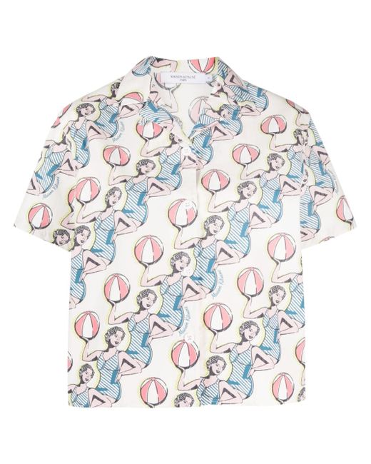Maison Kitsuné graphic-print cotton shirt