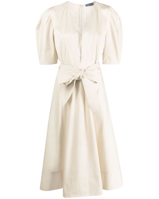 Polo Ralph Lauren puff-sleeve cotton midi dress