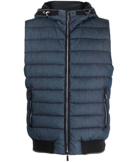 Moorer feather-down hooded gilet