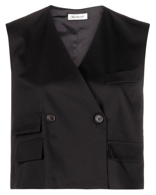 There Was One double-breasted cotton waistcoat