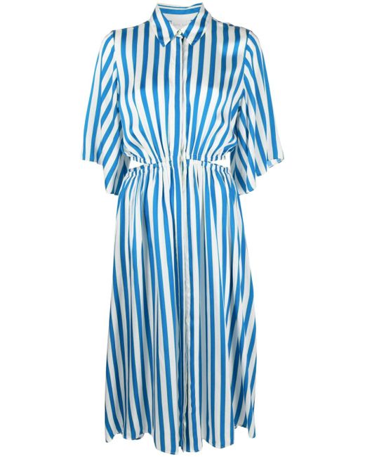 Forte-Forte cut-out striped midi dress