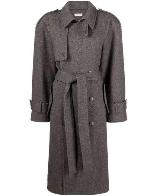 The Mannei Soria herringbone wool trench coat