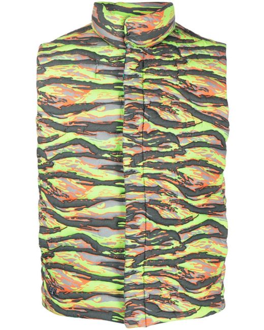 Erl camouflage-print quilted puffer gilet