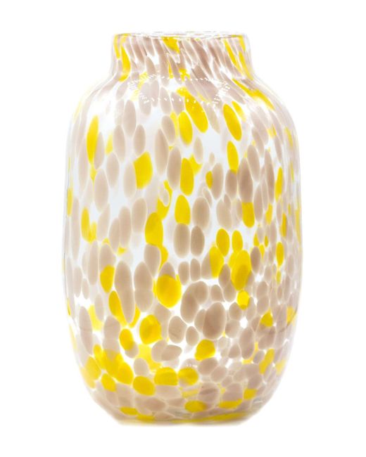 Hay paint-splatter glass vase 30cm