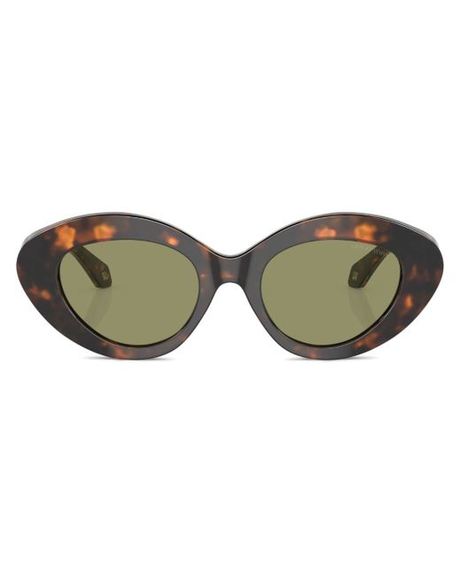 Giorgio Armani oval-frame tortoiseshell-effect sunglasses