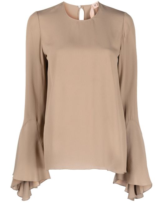 N.21 flared-cuffs long-sleeved blouse