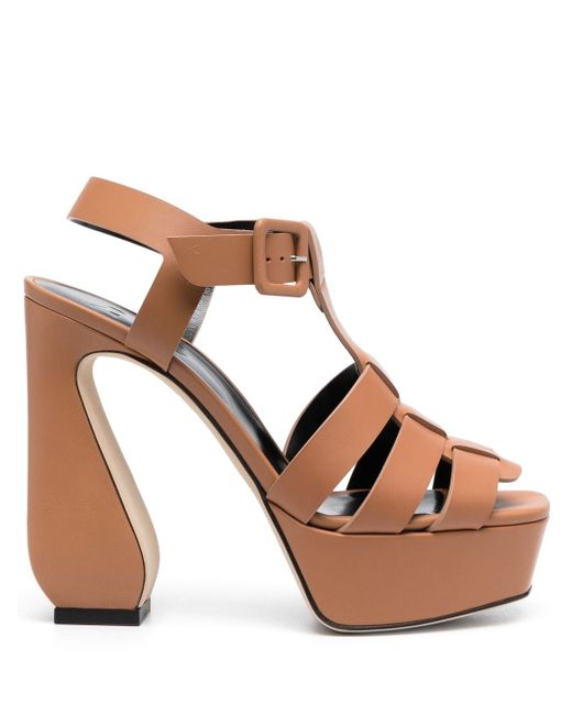 Si Rossi caged 125mm leather sandals
