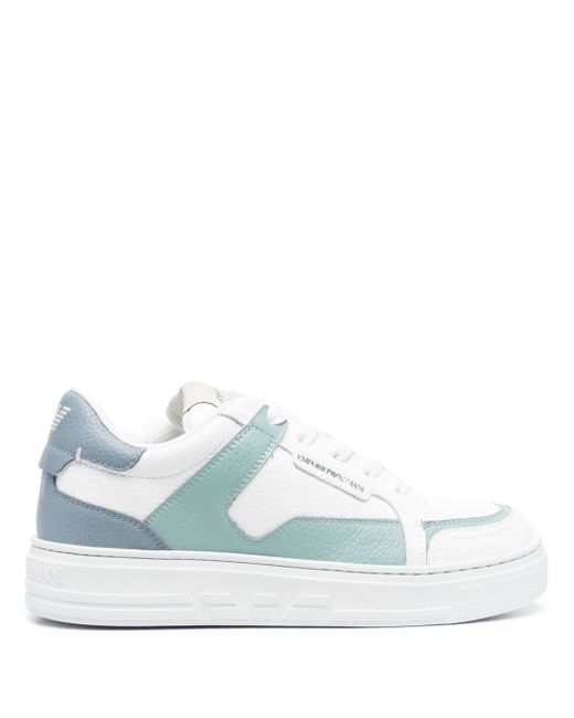 Emporio Armani panelled low-top leather sneakers
