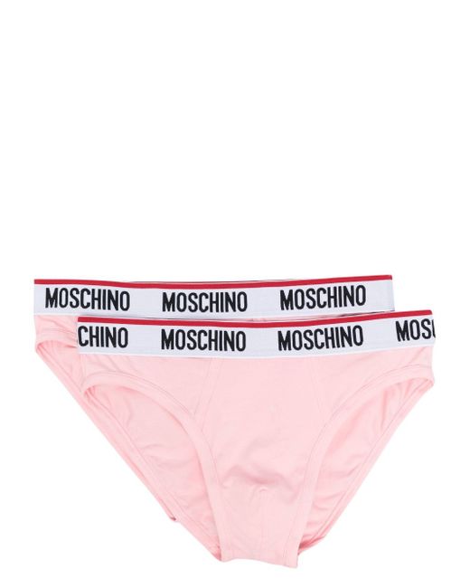 Moschino logo-print stretch-cotton briefs